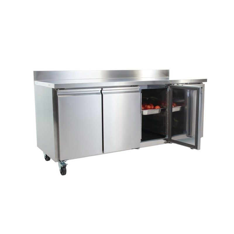 Polar U-Series Koelwerkbank met Drie Deuren en Opstand 417Ltr