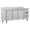 Polar U-Series Koelwerkbank met Drie Deuren en Opstand 417Ltr