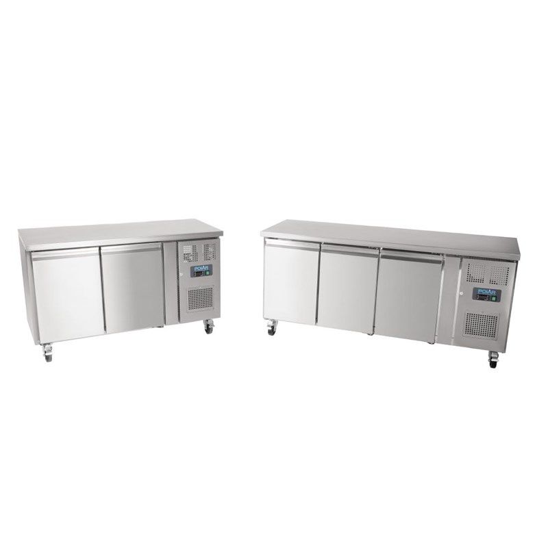 Polar RVS koelwerkbank - G378 - 3 deuren - 600 mm. diep