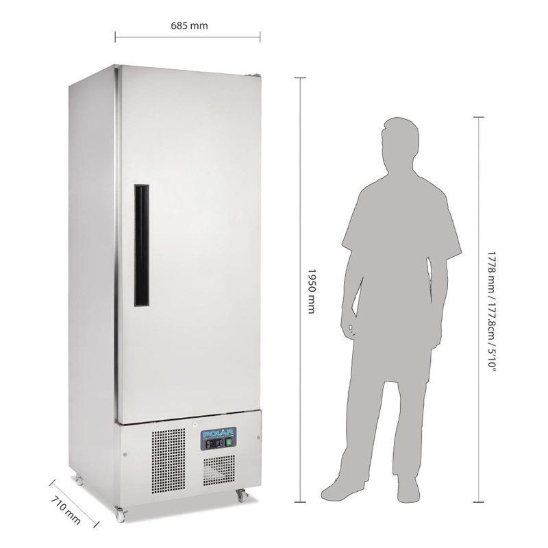 Polar roestvrijstalen koelkast - 440 liter - G590