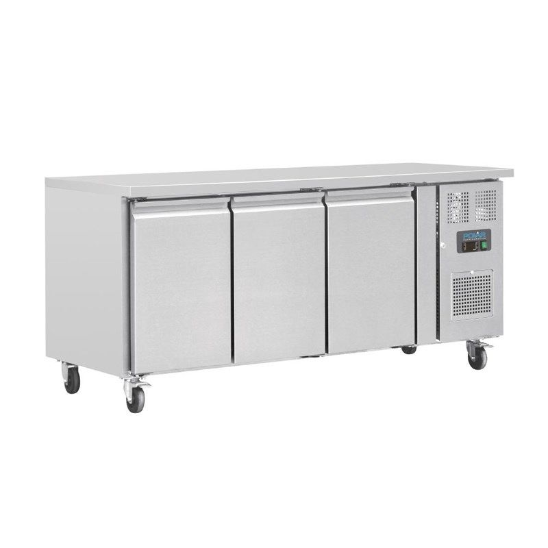Polar roestvrijstalen koelwerkbank - G597 - 3 deuren