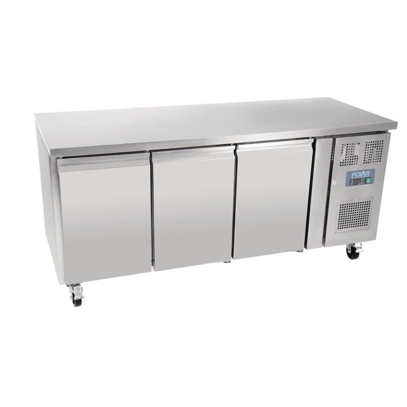 Polar roestvrijstalen koelwerkbank - G597 - 3 deuren