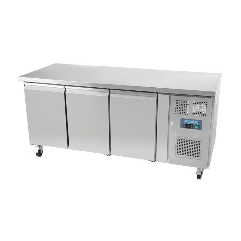 Polar roestvrijstalen koelwerkbank - G597 - 3 deuren