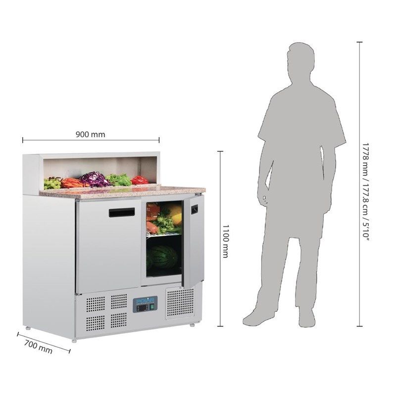 Polar G-Series Pizza Prep koelwerkbank 288 liter