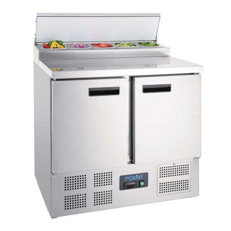 Polar RVS pizzawerkbank - G604 - 2 deuren