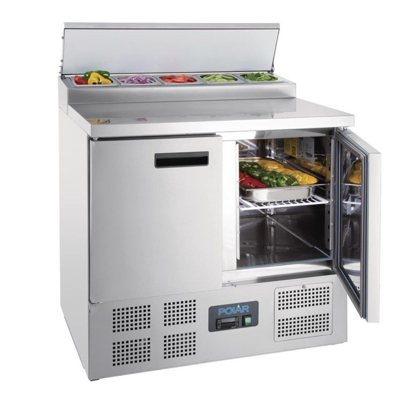 Polar RVS pizzawerkbank - G604 - 2 deuren