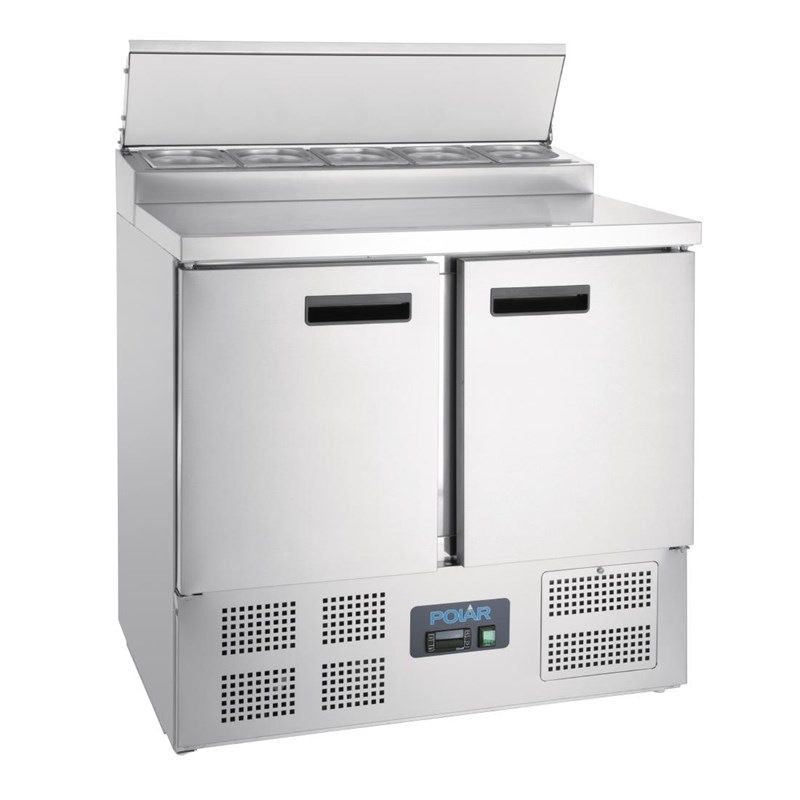 Polar RVS pizzawerkbank - G604 - 2 deuren