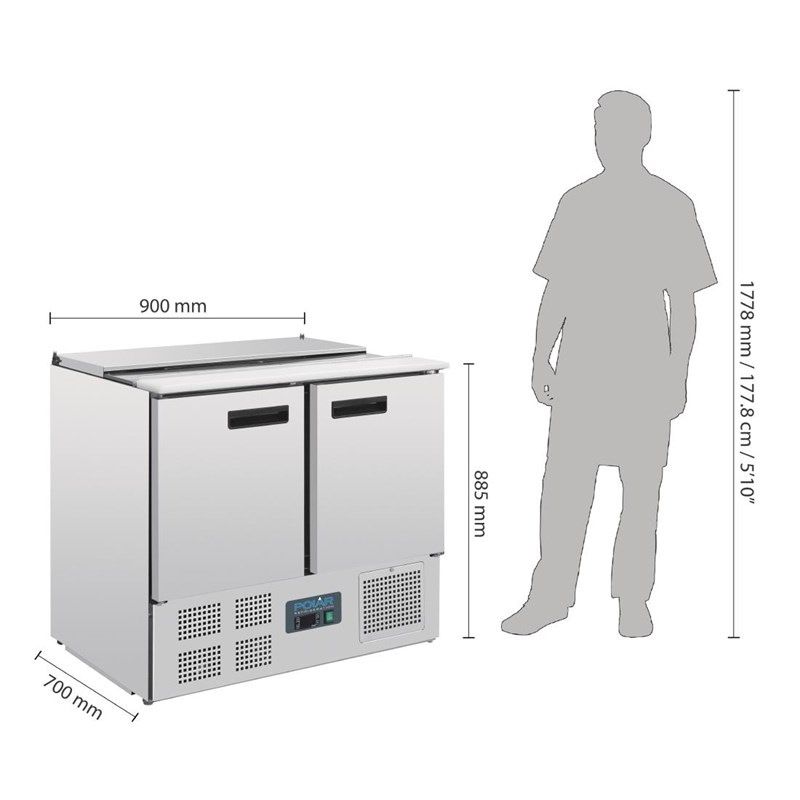Polar RVS saladette - G606 - 2 deuren