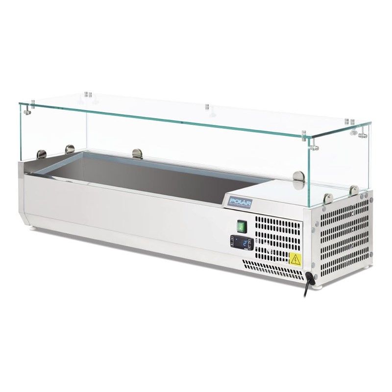 Polar opzetkoelvitrine - glasopbouw, 5 x 1/4 GN - G608