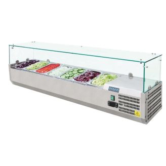 Polar opzetkoelvitrine - glasopbouw, 7 x 1/4 GN - G609