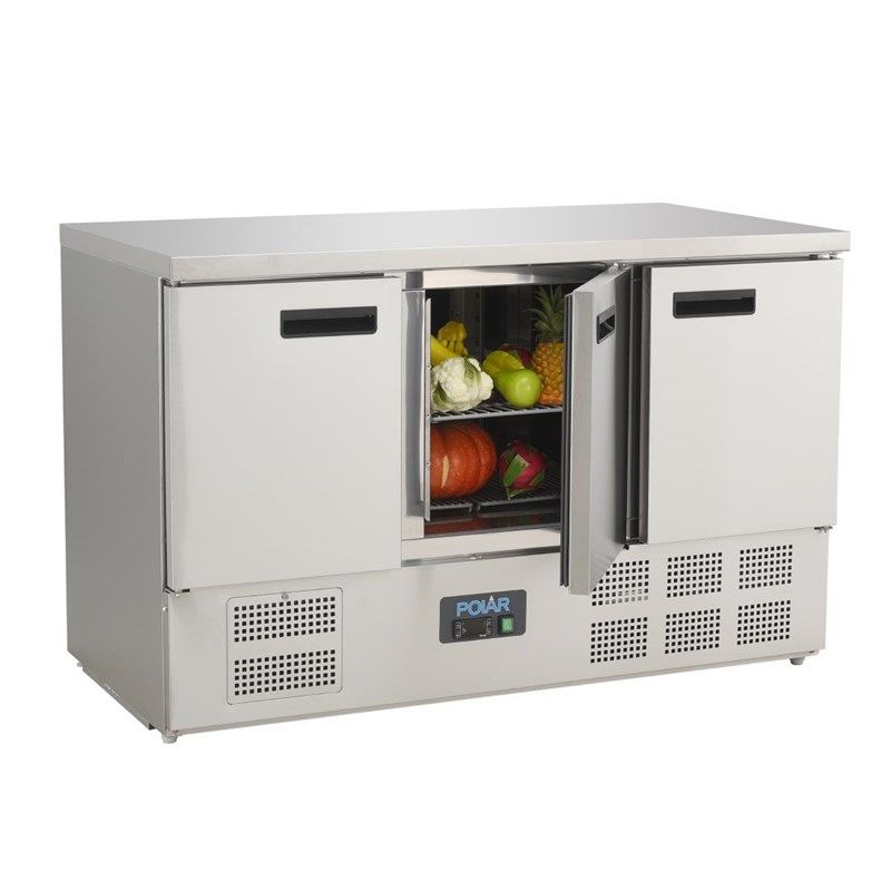 Polar RVS koelwerkbank - G622 - 3 deuren