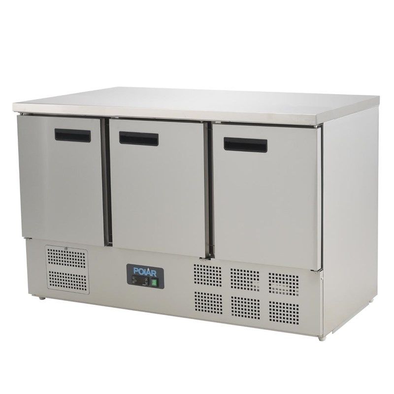 Polar RVS koelwerkbank - G622 - 3 deuren