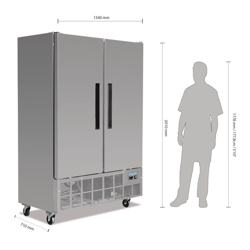 Polar Slimline RVS vrieskast - 960 liter - GD880