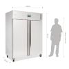 Polar RVS dubbeldeurs koelkast - 1300 liter - U634
