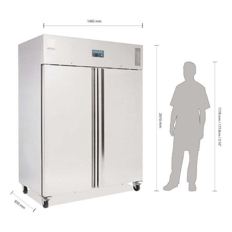 Polar RVS vriezer - 1300 liter - U635