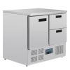 Polar RVS koelwerkbank - U637 - 1 deur en 2 laden