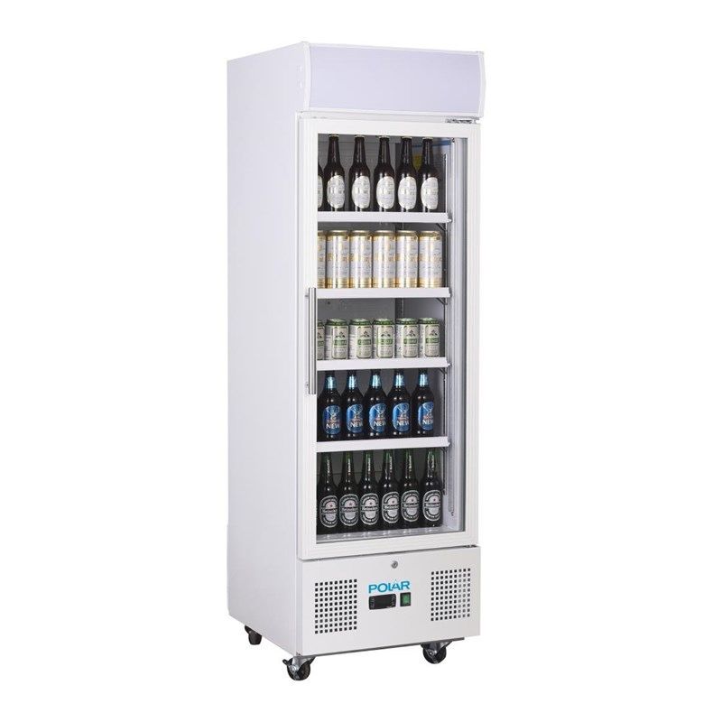 Polar G-serie staande display koelkast 218 liter wit