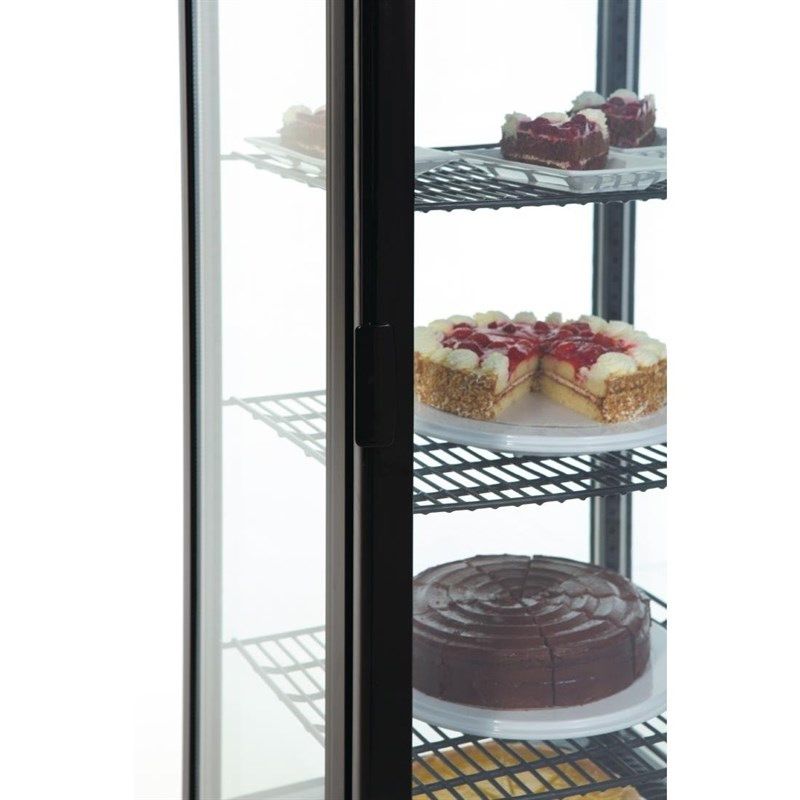 Polar koelvitrine - zwart, gebogen glas, 235 liter