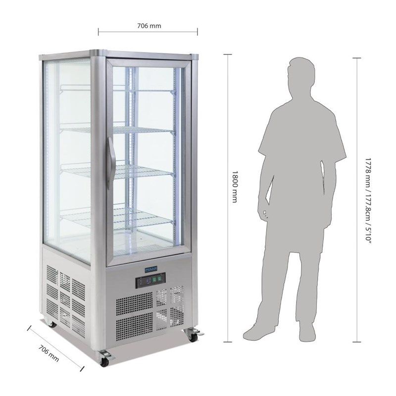 Polar gebakvitrine - roestvrij staal - 400 liter