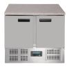 Polar 2-deurs gekoelde werkbank met marmeren blad 240 liter