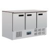Polar 3-deurs gekoelde werkbank met marmeren blad 368 liter