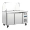 Polar RVS saladette - CT393 - 2 deuren - glasopbouw