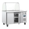 Polar RVS saladette - CT393 - 2 deuren - glasopbouw
