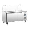 Polar RVS saladette - CT394 - 3 deuren - glasopbouw