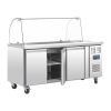 Polar RVS saladette - CT394 - 3 deuren - glasopbouw