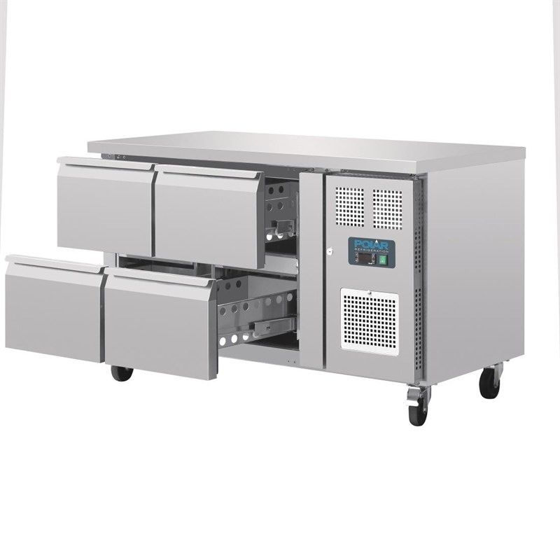 Polar RVS koelwerkbank - DA547 - 4 lades