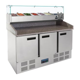 Polar gekoelde pizza- / sandwich prepareercounter 368 liter - CN267
