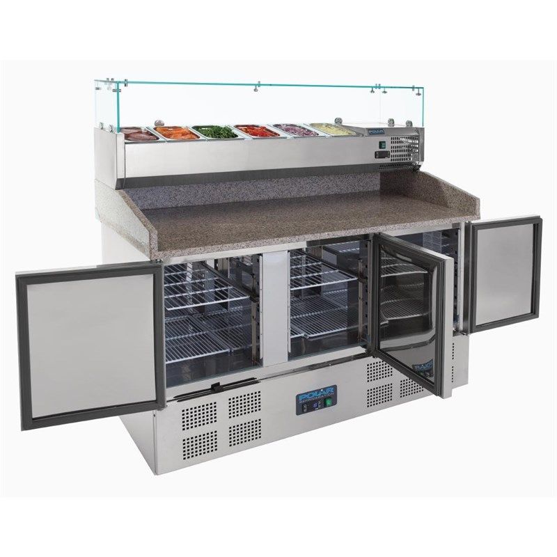 Polar gekoelde pizza- / sandwich prepareercounter 368 liter - CN267