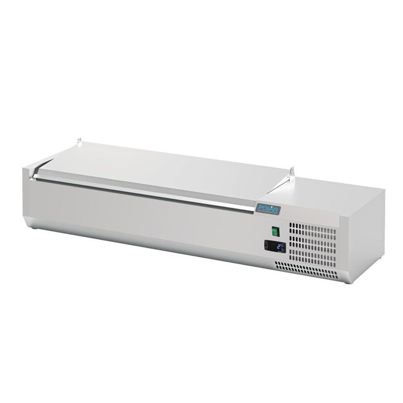 Polar G-serie opzetkoelvitrine met deksel 5x GN 1/4