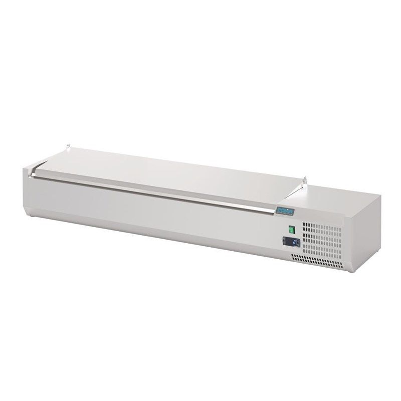 Polar G-serie opzetkoelvitrine met deksel 7x GN 1/4