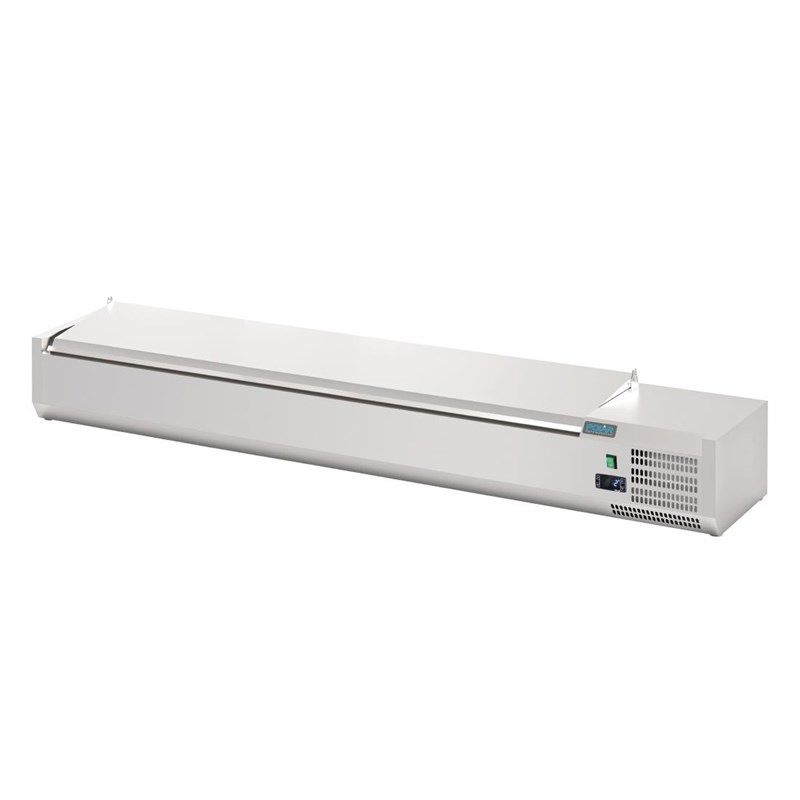 Polar G-serie opzetkoelvitrine met deksel 8x GN 1/4