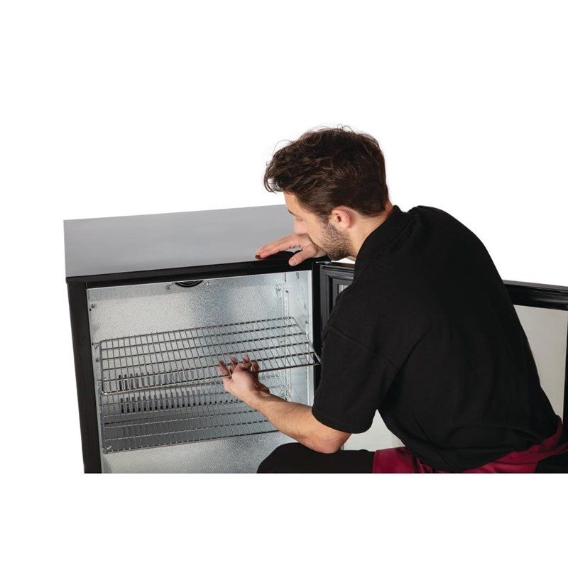 Polar G-serie laag model gekoelde bardisplay met klapdeur zwart 128L