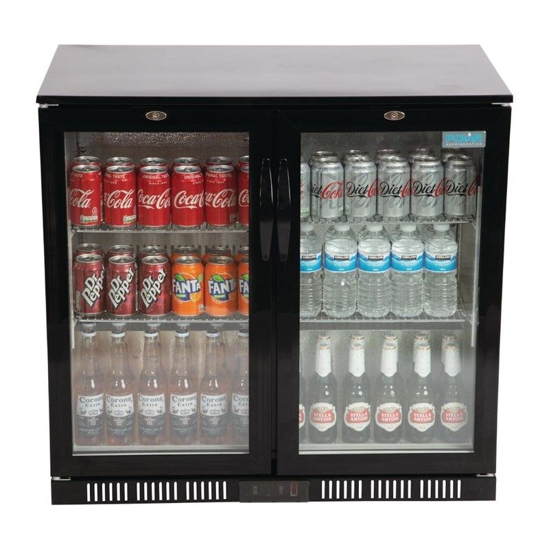 Polar G-serie 2-deurs barkoeling met klapdeuren zwart 198L