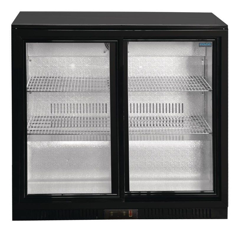 Polar G-serie 2-deurs barkoeling met schuifdeuren zwart 198L