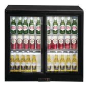 Polar G-serie 2-deurs barkoeling met schuifdeuren zwart 198L