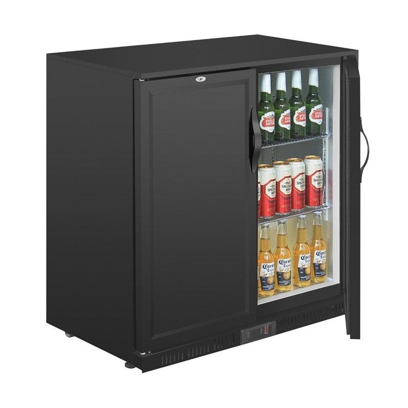 Polar G-serie 2-deurs barkoeling met blinde klapdeuren zwart 208L