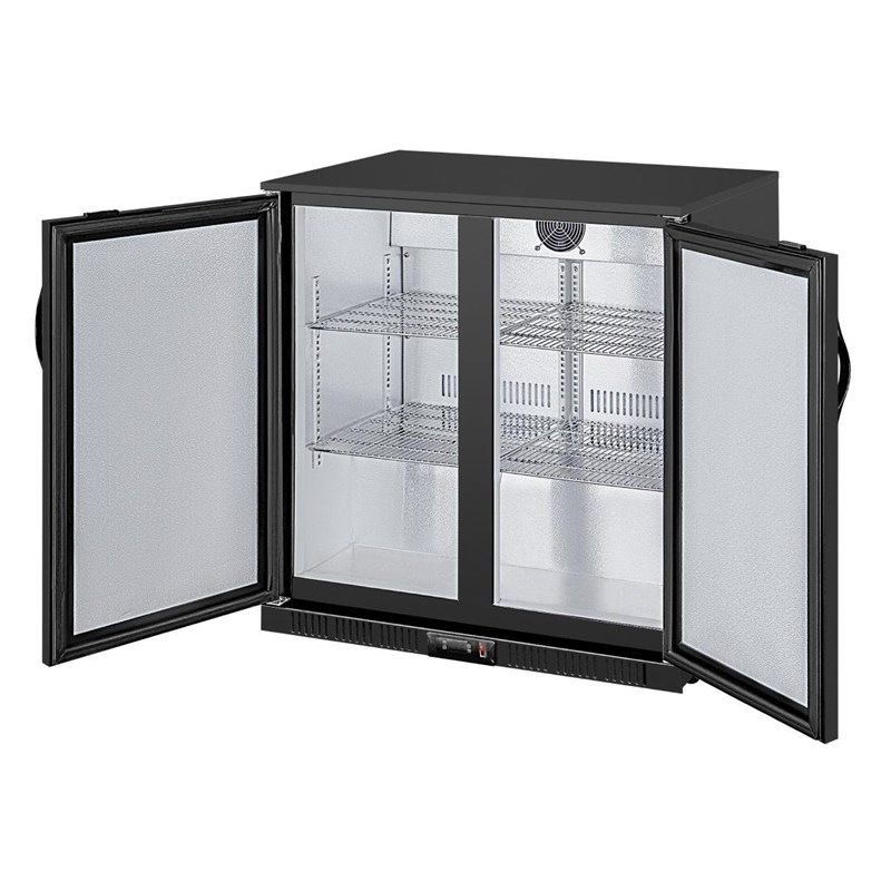 Polar G-serie 2-deurs barkoeling met blinde klapdeuren zwart 208L