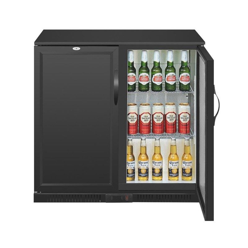 Polar G-serie 2-deurs barkoeling met blinde klapdeuren zwart 208L