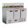 Polar G-serie 3-deurs pizza koelwerkbank met opzetvitrine 436L