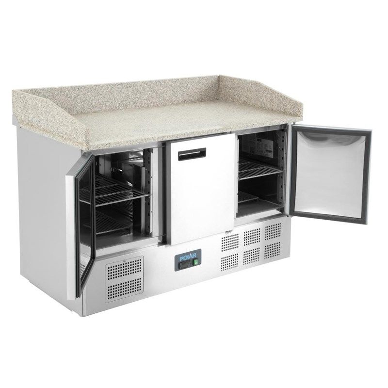 Polar G-serie pizza werkbank met granieten werkblad 368L