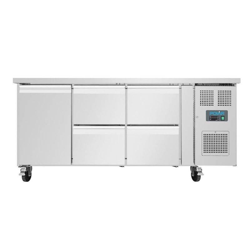 Polar U-serie koelwerkbank 1 deur 4 lades 358L UA020