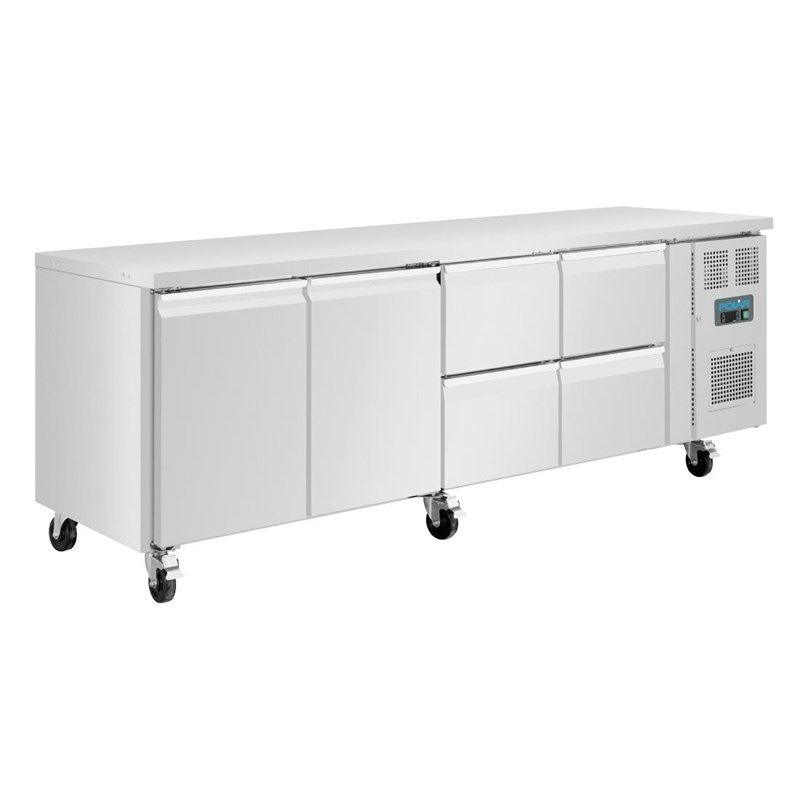 Polar U-serie koelwerkbank 2 deuren 4 lades UA201
