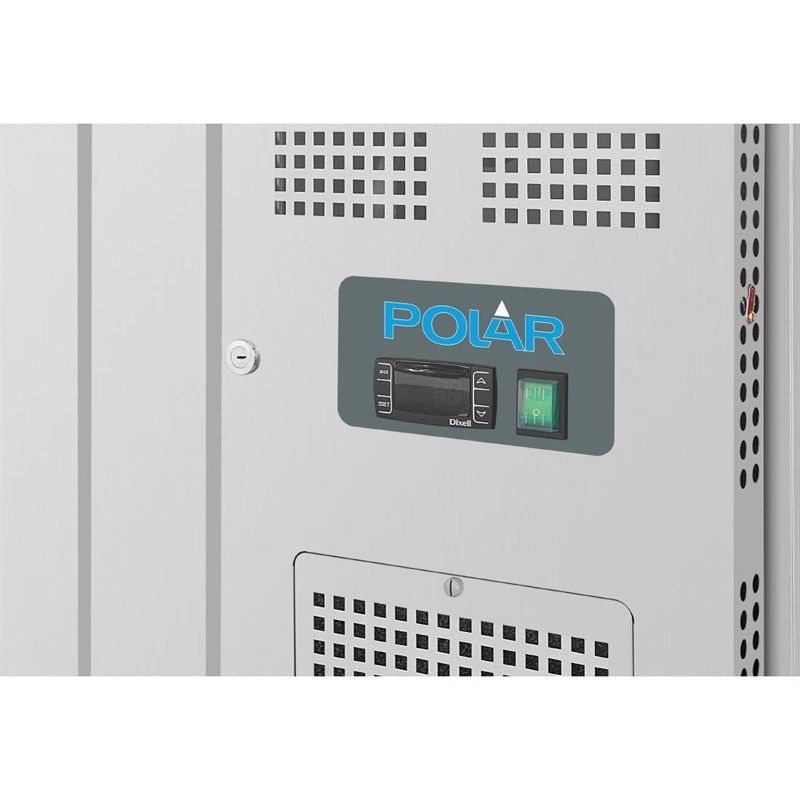 Polar U-serie vierdeurs saladette UA019 met vierkant kuchscherm