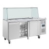 Polar U-serie driedeurs saladette UA018 met vierkant kuchscherm