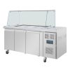Polar U-serie driedeurs saladette UA018 met vierkant kuchscherm