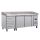 Polar RVS pizzawerkbank - CT423 - 2 deuren, deeglades - marmerblad